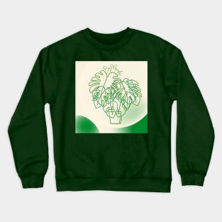 Simple monstera oneline design Crewneck Sweatshirt